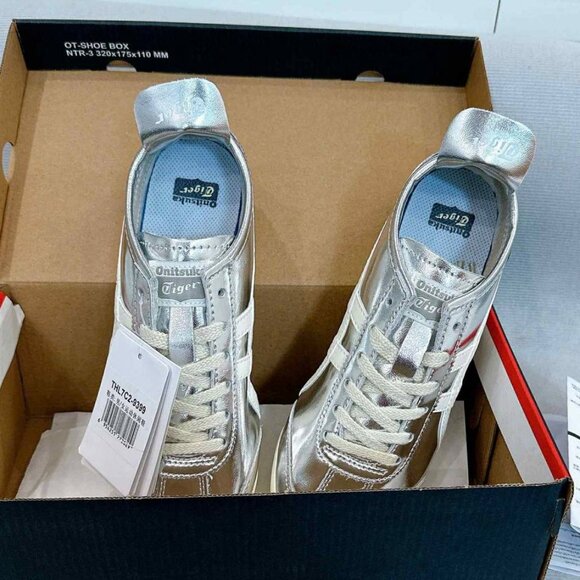 Onitsuka Tiger by Asics Silver and White Sneakers - Picture 4 of 5